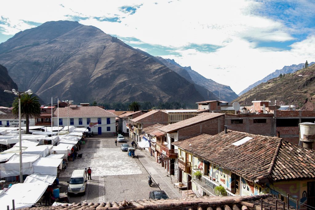 The scenic view of Pisac from the patio of our hotel