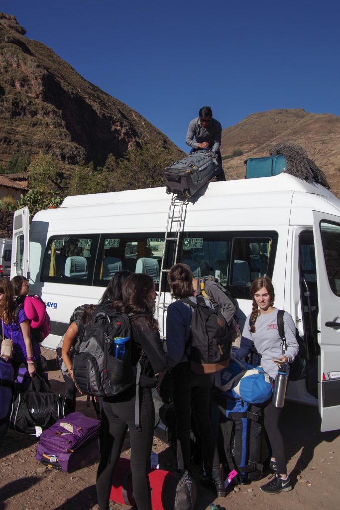 Unloading the bus